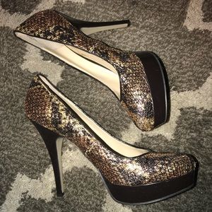 Woman’s sequined heel